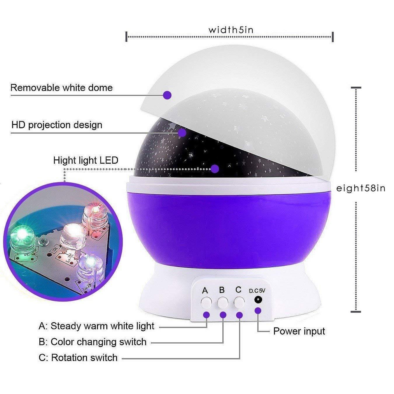 Star Projector Night Light (Assorted Color)
